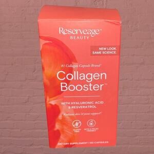 Reserveage Beauty Collagen Booster 60 Caps Hyaluronic Acid Resveratrol 02/2027